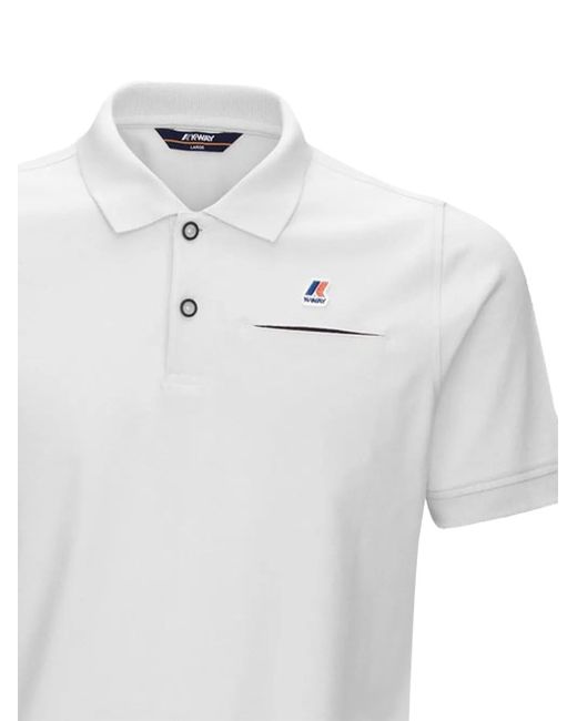 K-Way White Logo-Patch Polo Shirt for men