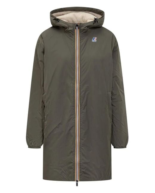 K-Way ロングライン フーデッドジャケット Gray