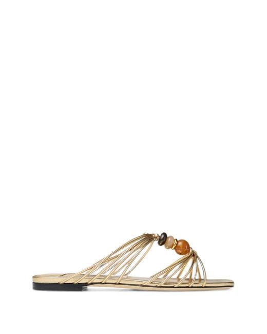 Jimmy Choo Metallic Lova Mule Flat Sandals
