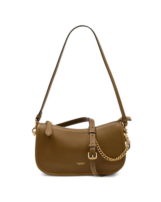 COACH Metallic Waverly Leather Shoulder Bag