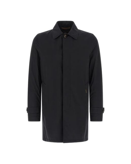 Moorer Black Vittor-Ac Long-Sleeve Coat for men