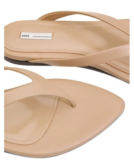AMI Multicolor Lamb Leather Pointed Toe Flip Flops