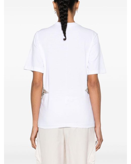 DSquared² White T-Shirt mit Kristallen