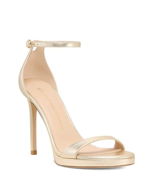 Stuart Weitzman Natural Platform Ankle-Strap Sandals