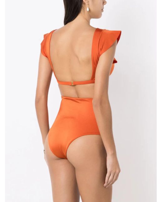 Brigitte Bardot Orange Bikini À Taille Haute