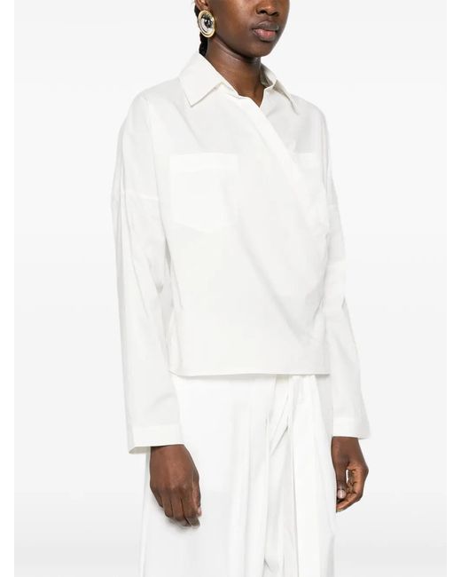 IRO White Chemise À Poches Et À Design Croisé