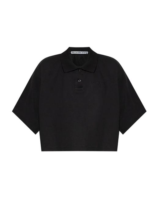 Alexander Wang Poloshirt Met Korte Mouwen in het Black