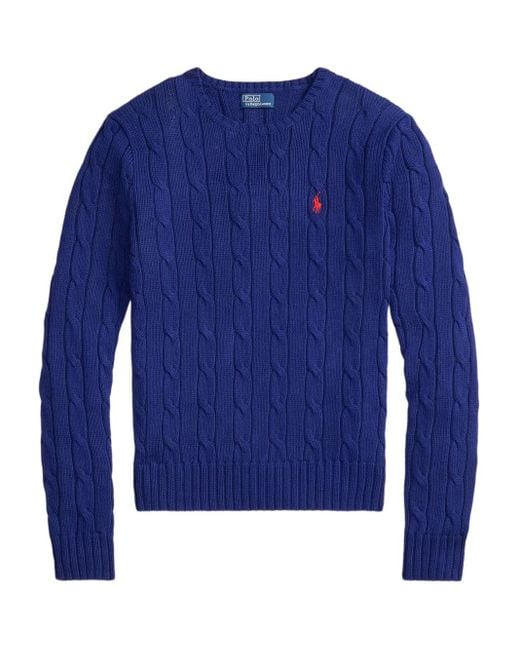 Polo Ralph Lauren Blue Pullover Mit Zopfmuster