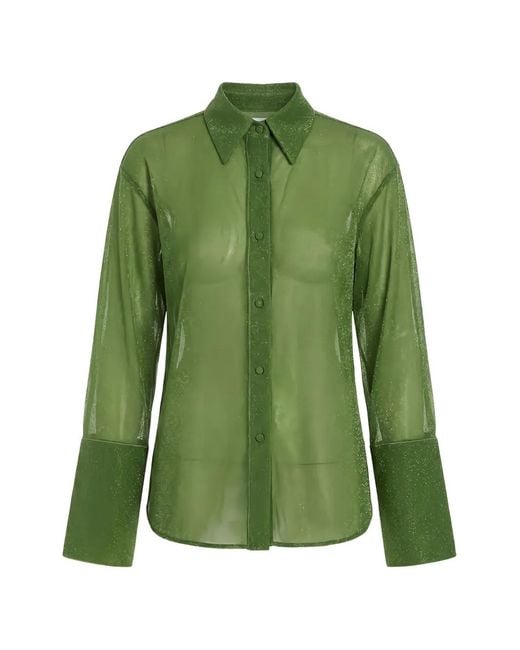 Oseree Green Lumière Button-Down Shirt