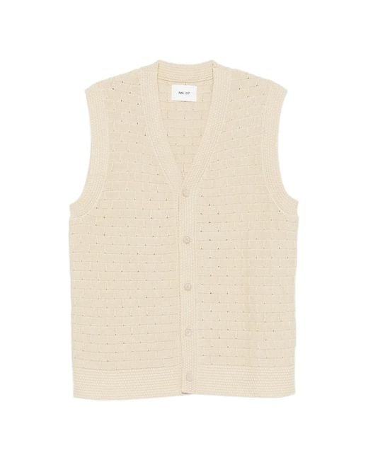 NN07 Natural Reece V-Neck Vest for men