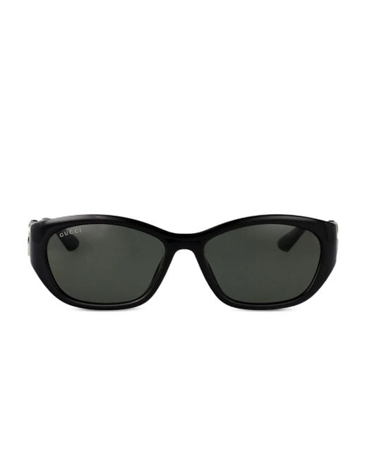 Gucci Black Rectangle-Frame Sunglasses