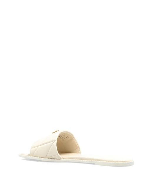 COACH White Holly Quilted Logo Sandals