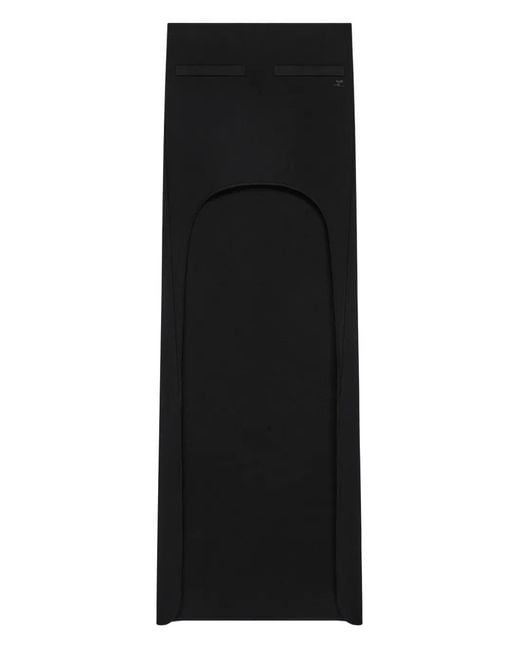Courreges Black Circle-Edged Knitted Asymmetric Skirt