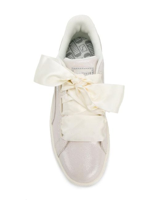 Puma fashion style White shoes with ribbon Sport | Zapatos, Zapatos lindos,  Deportes
