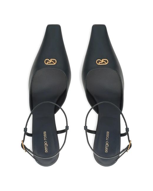 Sergio Rossi White Surge Logo-Plaque Pumps