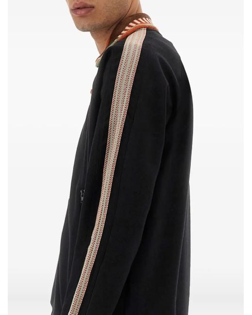 Sasquatchfabrix Black Striped-Panel Jacket for men