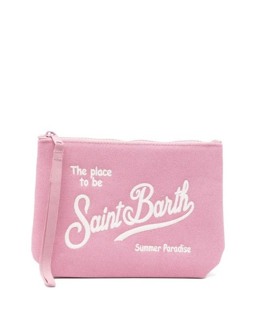 Mc2 Saint Barth Pink Aline Embroidered Pouch for men