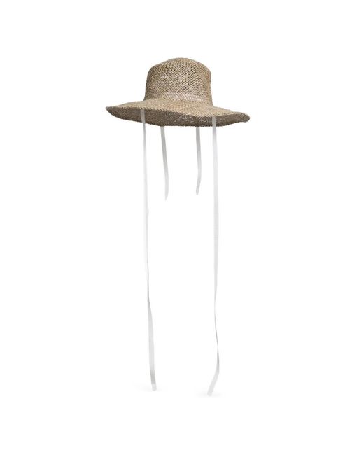 Scha White Canotier Big Woven Hat