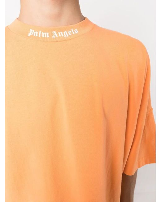 Palm Angels White Logo-print Cotton T-shirt for men