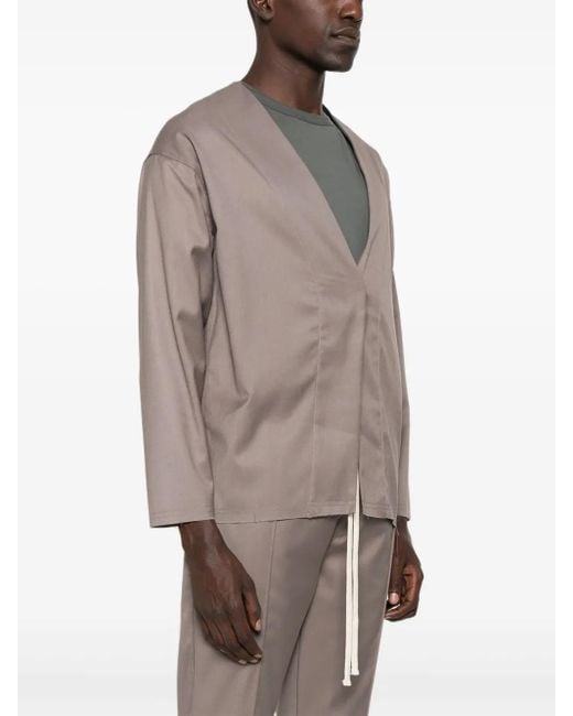 Hamza Brown Thom V-Neck Button Blazer for men