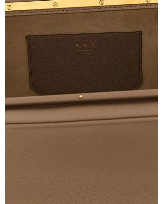 Khaite Brown Hammered Embossed Cate Handbag