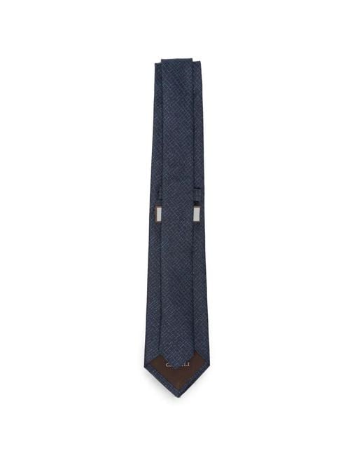 Canali Blue Geometric-Pattern Silk Tie for men