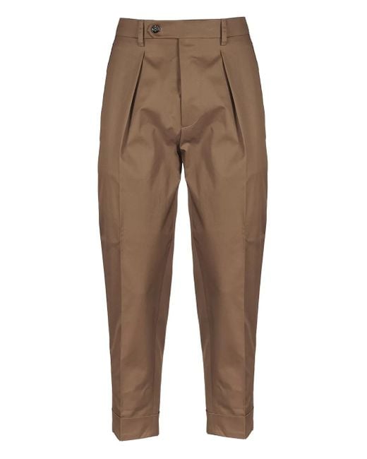 Berwich Natural Pleat-Detailed Trousers for men