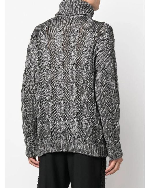 Saint Laurent Gray Melange Viscose Blend Sweater for men