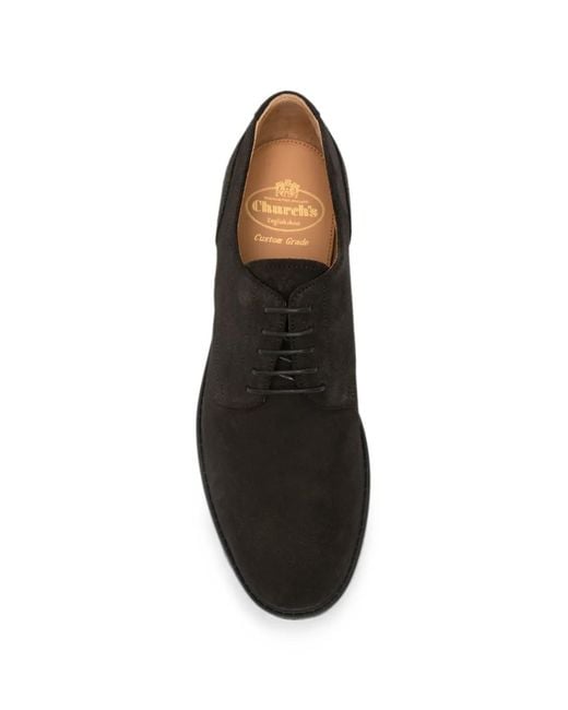 Church's Black Suede Derby Shoes for men