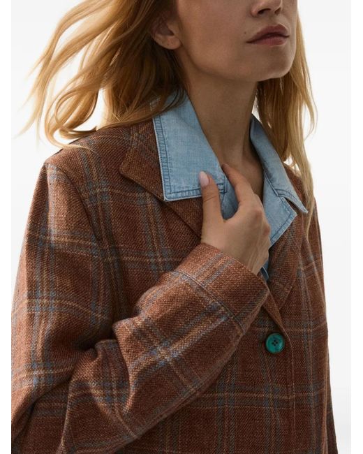 Fortela Brown Scotland Checkered Jacket