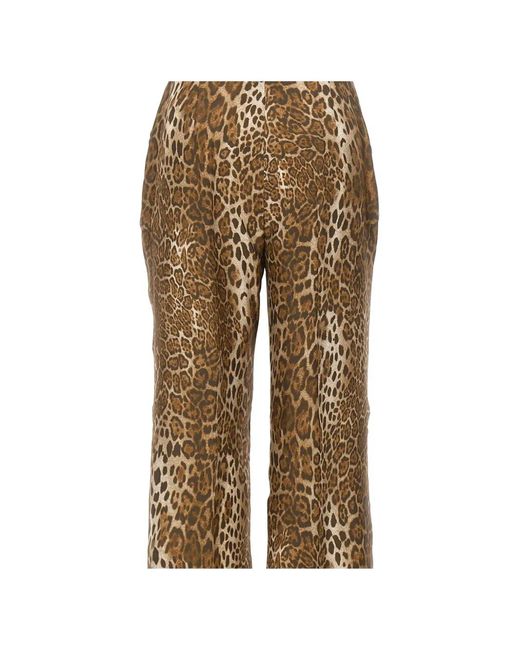 Max Mara Natural Printed Silk Trousers