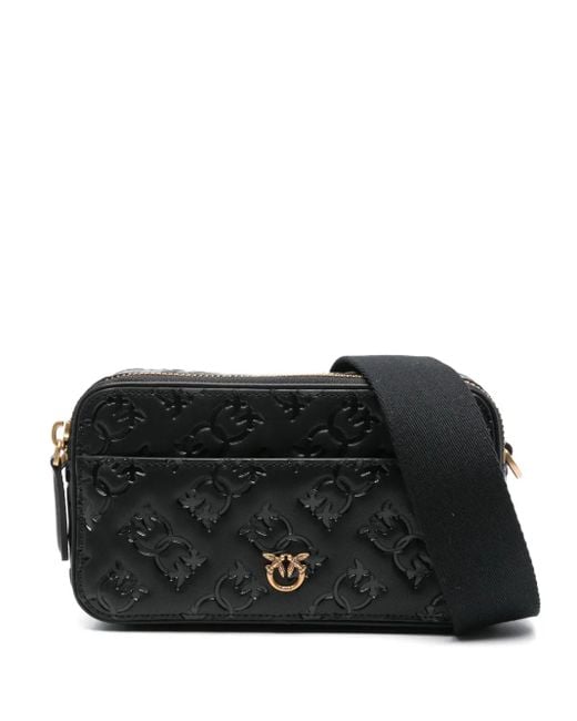 Pinko Black Mini Logo-Debossed Cross Body Bag