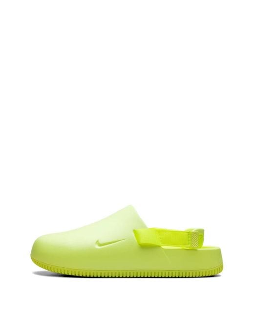 Nike Green Calm Strap Logo Mules for men