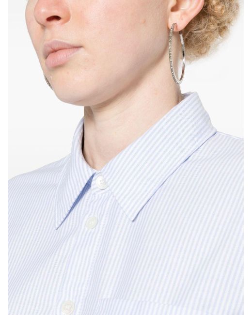 Chemise rayée à logo brodé A.P.C. en coloris White