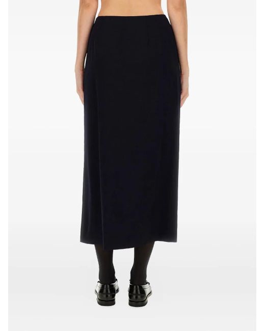 Moschino Black Buckle-Detail Midi Skirt