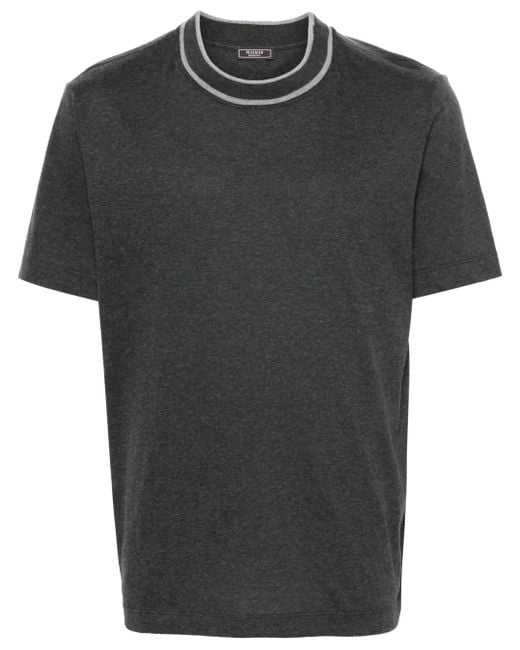 Peserico T-Shirt Mit Kontrastkragen in Black für Herren