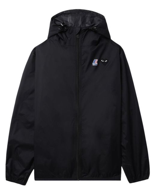 COMME DES GARÇONS PLAY Black X K-way Zip-up Hooded Jacket for men