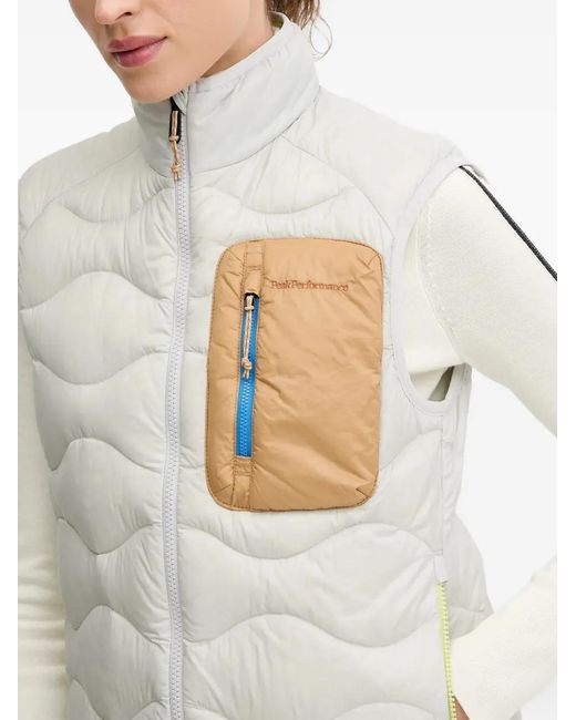 Peak Performance White Helium Quilted Pocket Vest