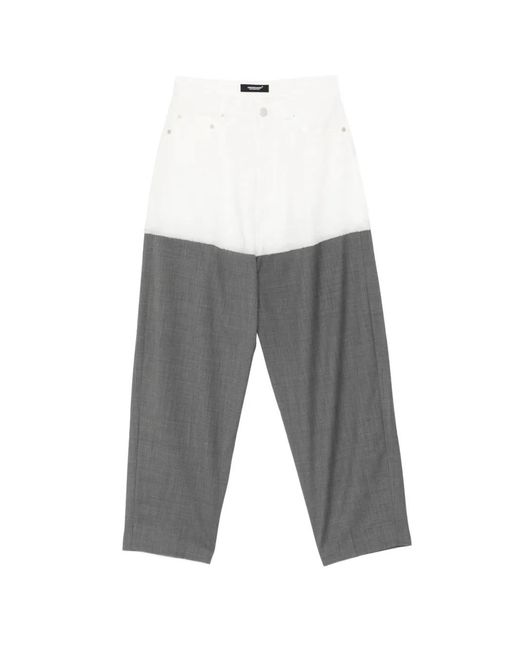 Undercover White Colour-Block Trousers