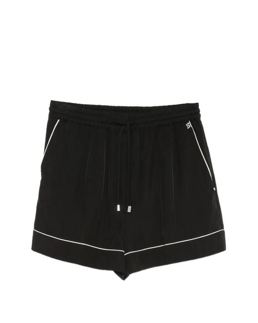 Sportmax Black Piped Drawstring Shorts