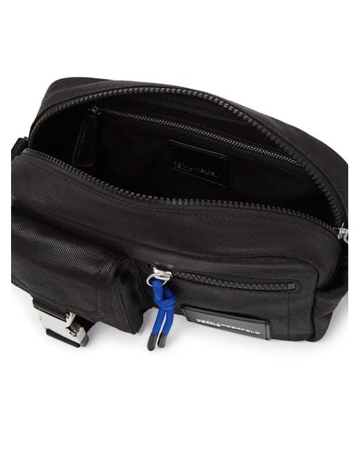 Karl Lagerfeld Black Logo-Print Crossbody Bag