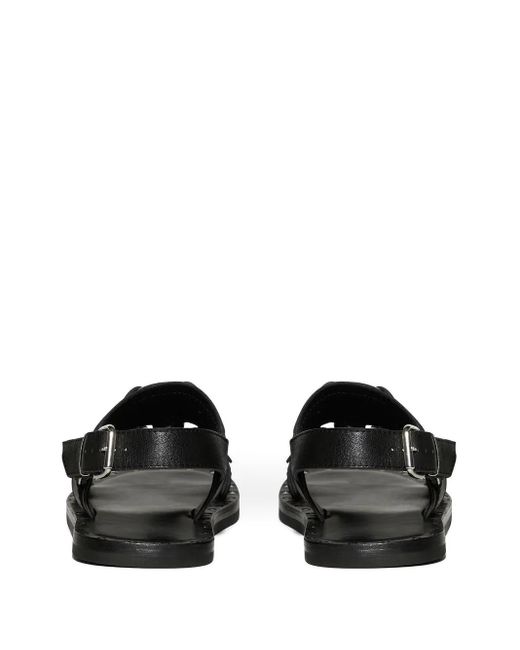 DSquared² Black Harley-Inspired Flat Sandals For for men