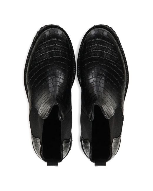 Giuliano Galiano Black Don Round-Toe Chelsea Boots for men