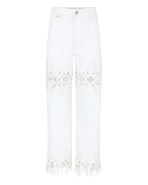 Rabanne White Hose Mit Fransen