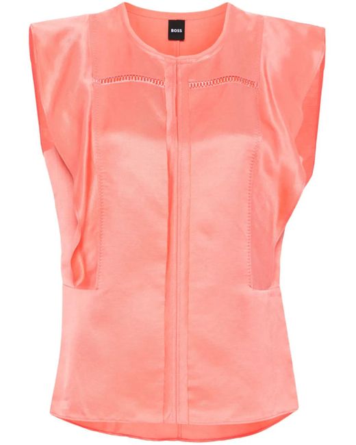 Boss Pink Blouse À Volants