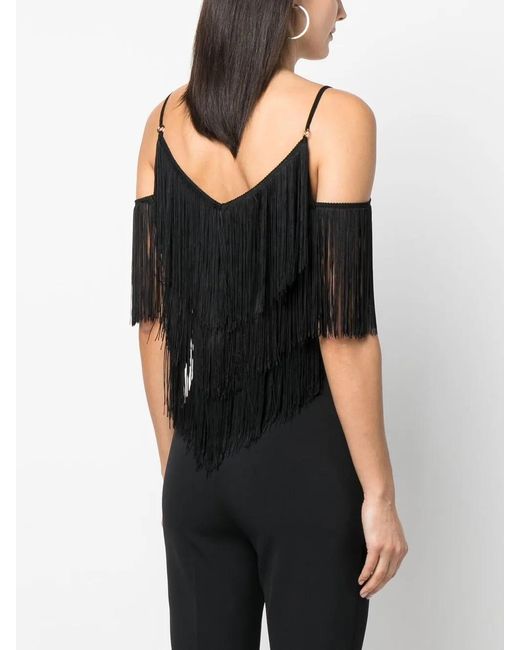 Pinko Black Giappone Fringe-Embellishment Blouse