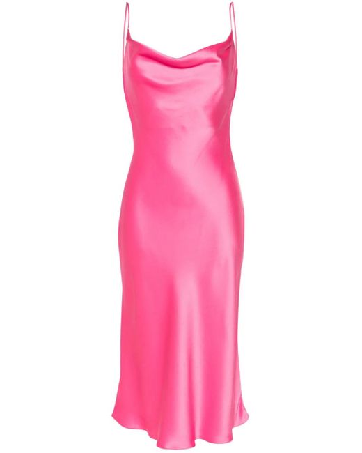Stella McCartney Pink Cowl-Neck Midi Slip Dress