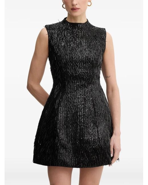 Bardot Black Christa Hourglass Beaded Mockneck Dress