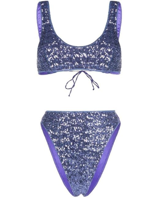 Oséree Sequindetail Bikini Set in Purple Lyst UK