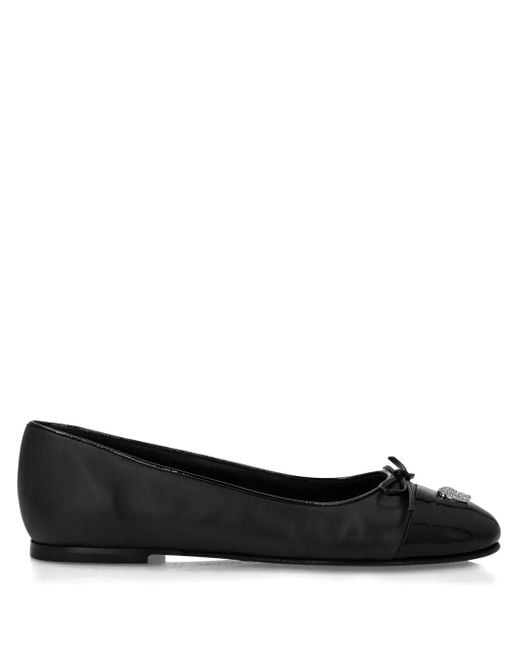 Philipp Plein Black Skull Ballet Flats